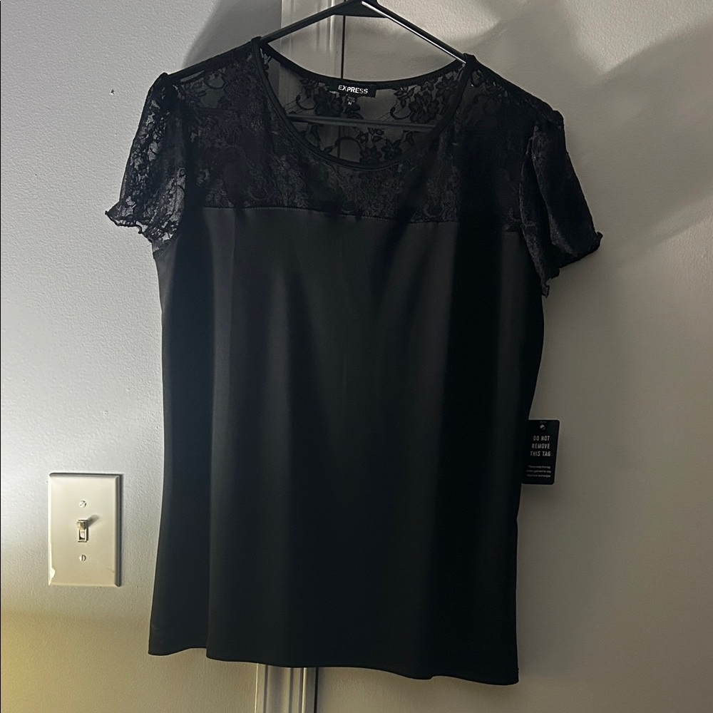 Express Black Lace Blouse